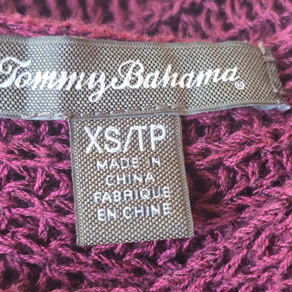 Tommy Bahama Deep Burgundy Knit Top sweater - Picture 3 of 5
